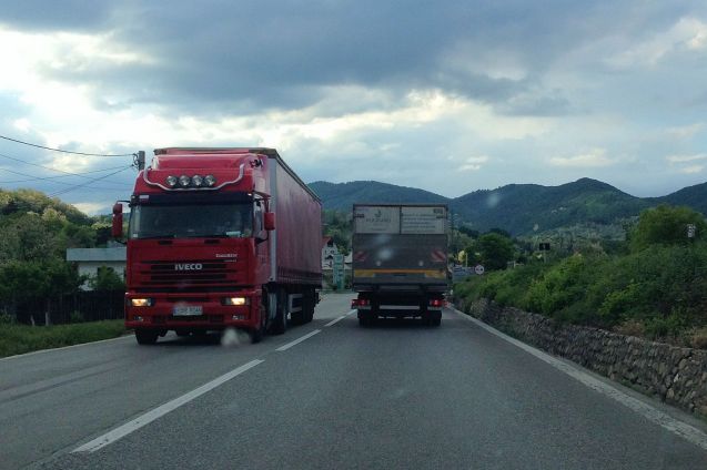 Trucks in Romania, on the 