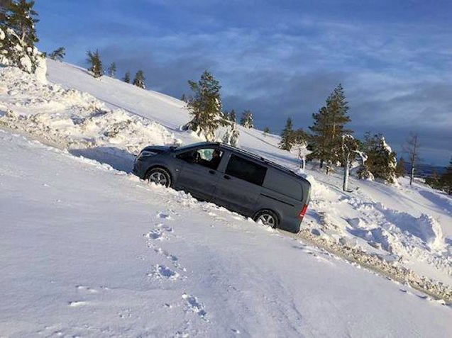 During winter testing in Sweden, Mercedes boats its new Vito 4x4 can go anywhere. 